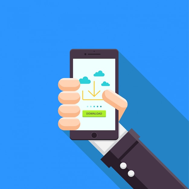 modern cloud downloading technology illustration