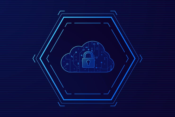 Vector modern cloud technology futuristic online storage work from home