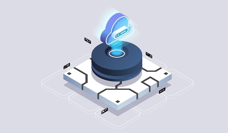 Vector modern cloud technology and networking concept