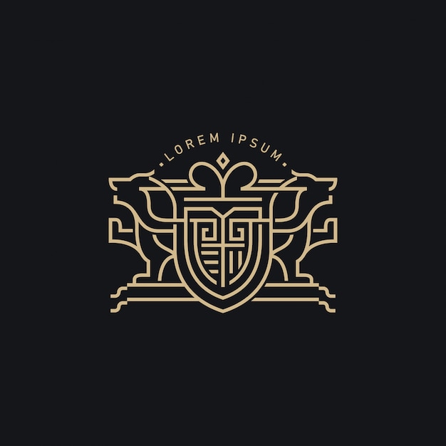 Шаблон логотипа "Современный герб"