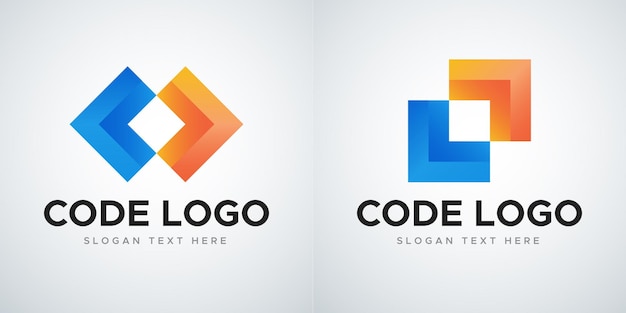 Modern code logo template set