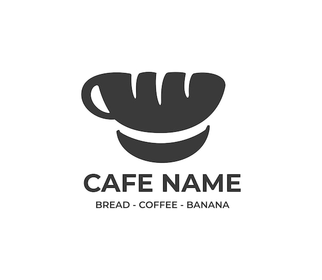 Vector modern coffee bread banana logo design for coffeeshop