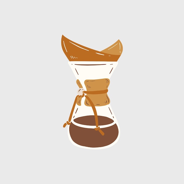 Vector modern coffee filter illustration