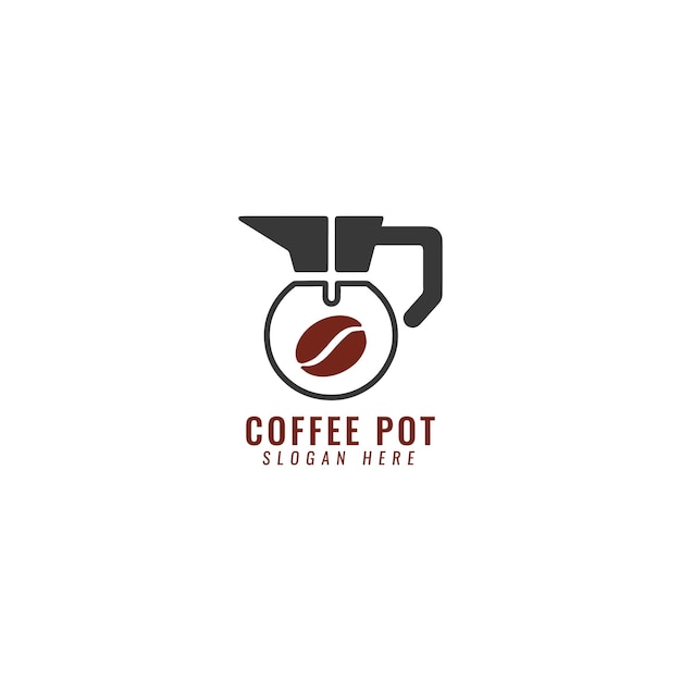 Modern Coffee Pot Logo With Bean Symbol for Branding and Marketing