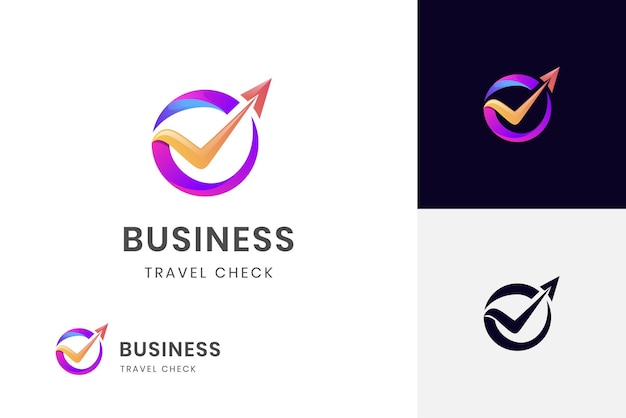 Modern color agency travel check business logo transport logistics delivery logo design with black simple logo