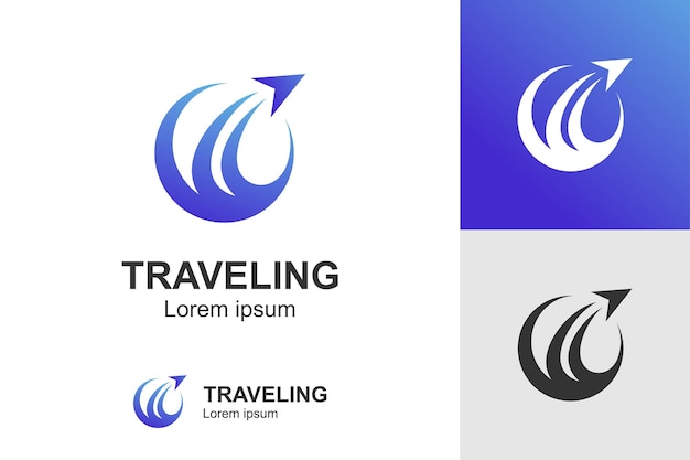 Modern color agency travel check business logo transport logistics delivery logo design