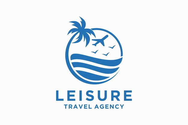 Design moderno del logo della consegna della logistica dei trasporti del logo aziendale del controllo di viaggio dell'agenzia a colori