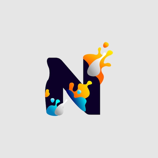 Современная цветная полная буква логотипа Начальная буква для иллюстрации шаблона логотипа алфавита имени