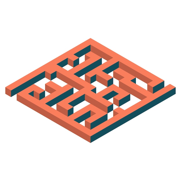 Modern color isometric labyrinth illustration