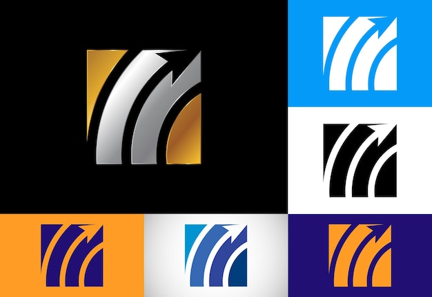 Современная цветовая вариация финансового и бухгалтерского логотипа дизайн векторного шаблона