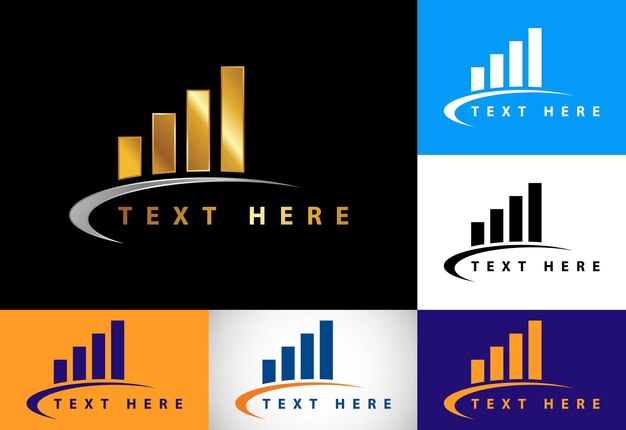 Modern color variation finance and accounting logo design vector template