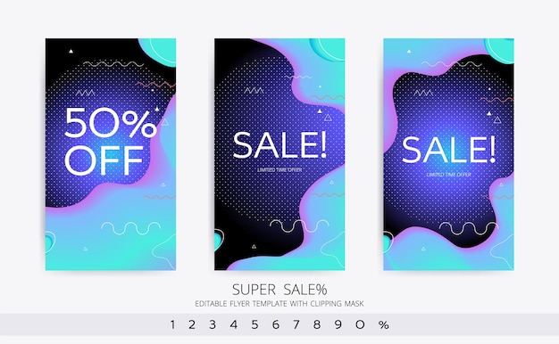 Vector modern color vector cover template. light fashion fluid shapes editable composition with clipping mask. futuristic design poster