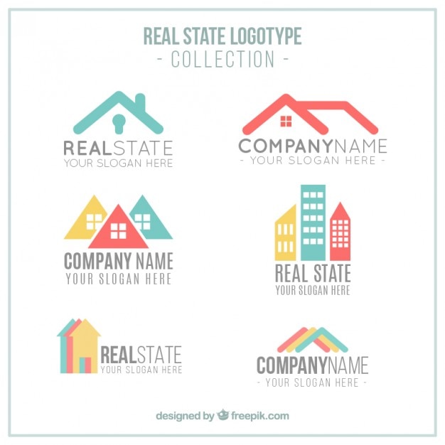 Modern colored real estate logotypes