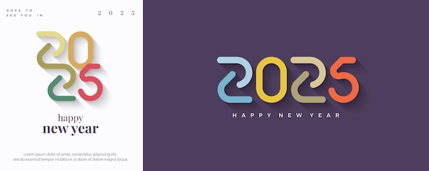 Premium Vector  Modern colorful 2025 new year poster premium vector 