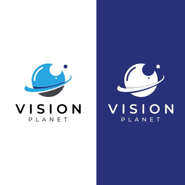 Modern colorful abstract logo vision digital vision optical vision technology vision planetary vision and vision center template vector illustration