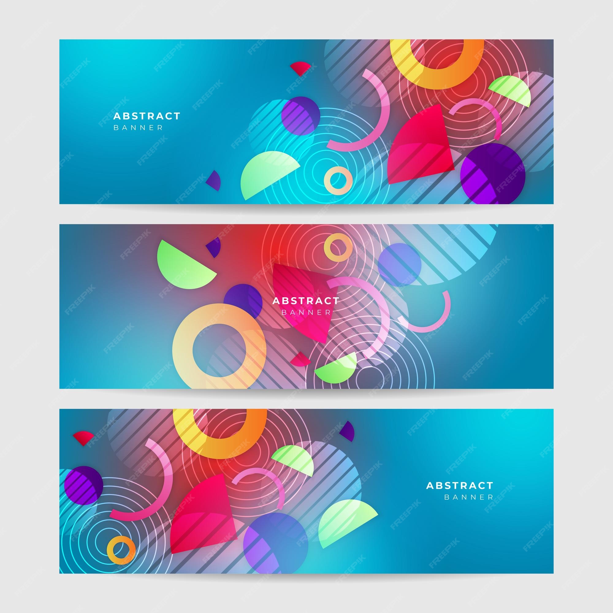 Premium Vector | Modern colorful abstract web banner background creative design  banner design with square triangle circle halftone and dots vector abstract graphic  design banner pattern background template