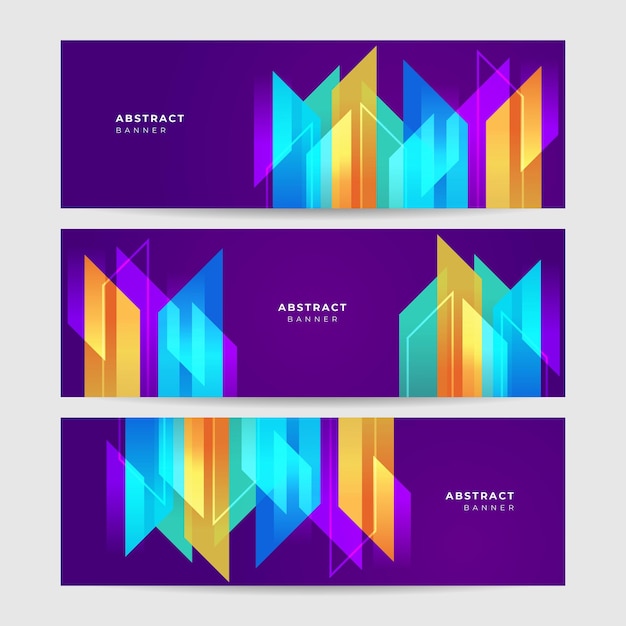 Modern colorful abstract web banner background creative design Banner design with square triangle circle halftone and dots Vector abstract graphic design banner pattern background template