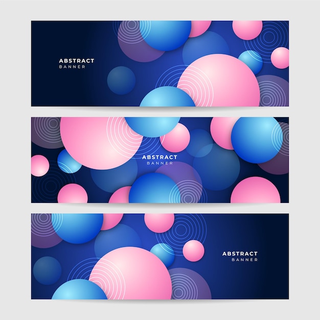 Modern colorful abstract web banner background creative design Banner design with square triangle circle halftone and dots Vector abstract graphic design banner pattern background template