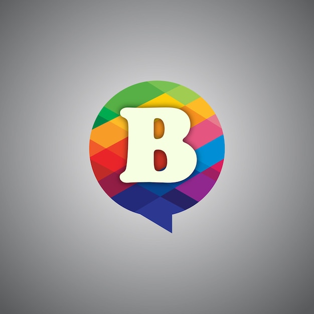 Modern colorful b letter logo in chat box