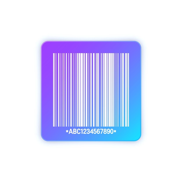 Modern colorful barcode sticker identification tracking code serial number product id with digital