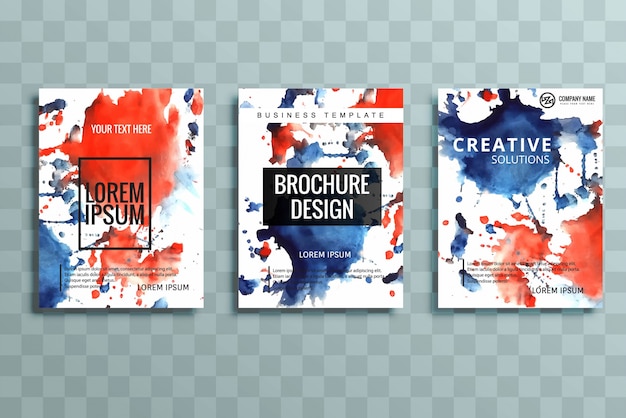 Vector modern colorful business brochure set