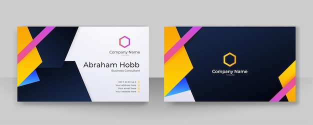 Modern colorful business card design template