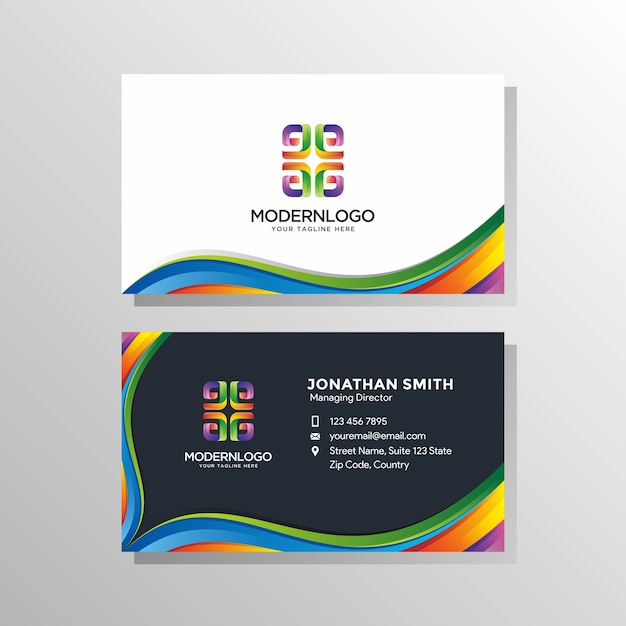 Modern colorful business card design.