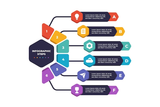 Modello moderno e colorato per infografica aziendale