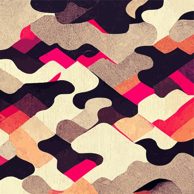 Modern colorful camouflage patterns illustration