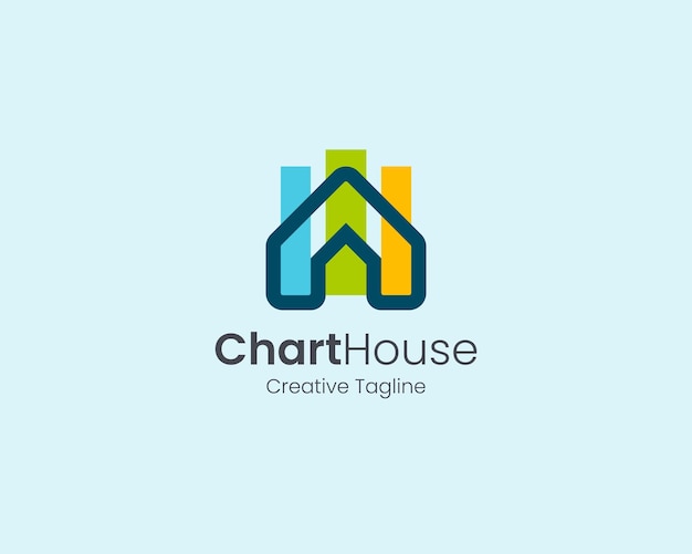 ベクトル モダンなカラフルなチャートハウスのロゴ