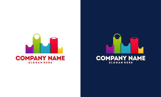 Vector modern and colorful city shop logo vector illustration