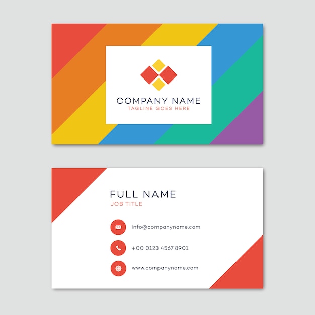 Vector modern colorful corporate business card template