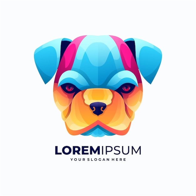 Modern colorful dog logo vector illustration.