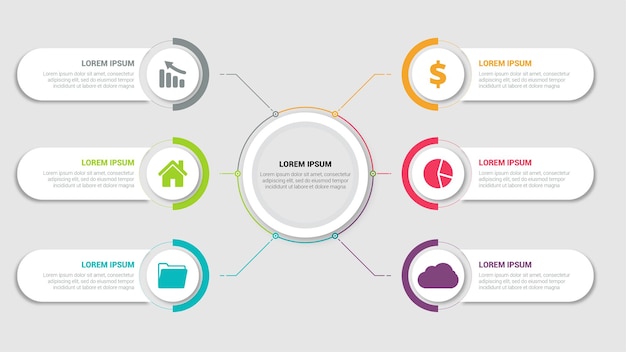 Modern and colorful Flat circular diagram infographic