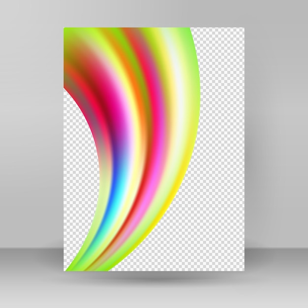 Современный красочный плакат потока Волнистая жидкая форма радужного цвета, отражающая фон вспышки Художественный дизайн для вашего дизайн-проекта