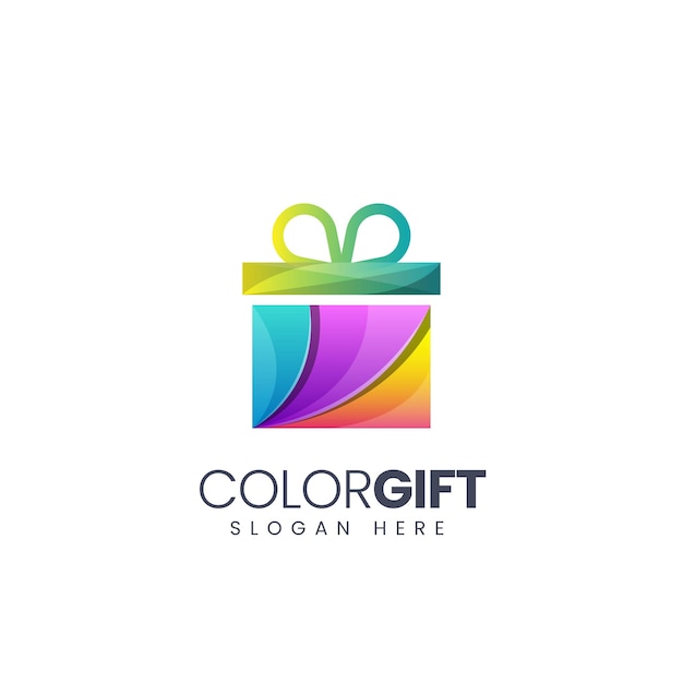 Vector modern colorful gift box logo design