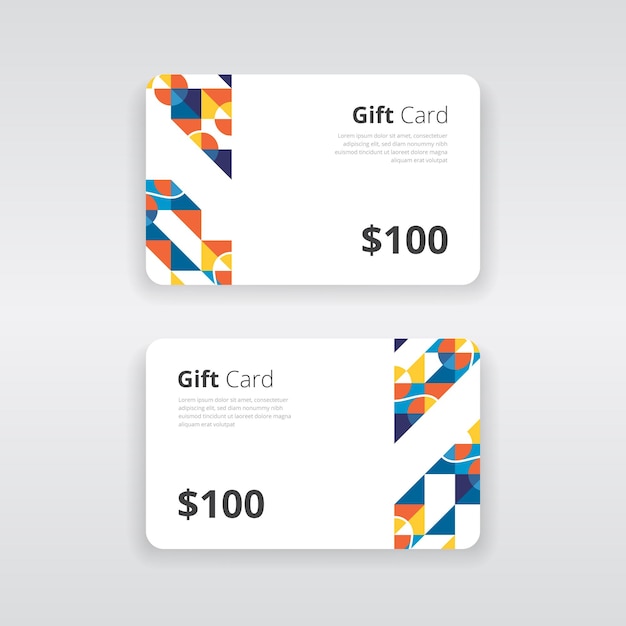 Vector modern and colorful gift voucher or gift card template