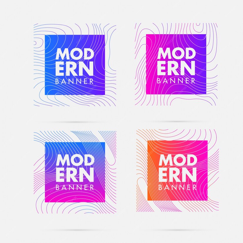 Premium Vector | Modern colorful gradient banners