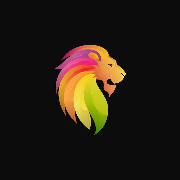 Modern colorful gradient lion logo