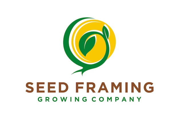 Modern Colorful Growing Seed Flower Plant Garden Farm logo designseed logo