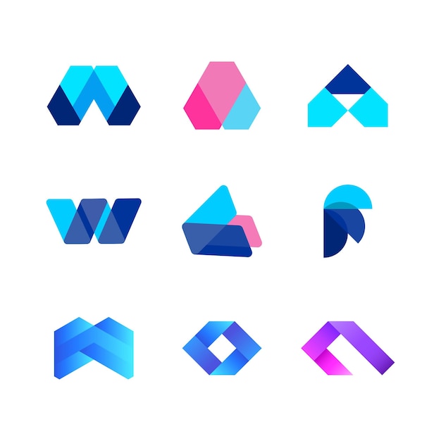 Современный красочный дизайн логотипа иконы