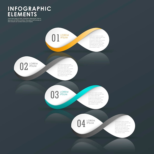 현대 다채로운 무한대 기호 infographic 요소 템플릿