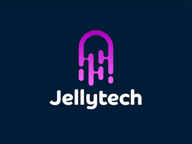 Modello di logo jellytech moderno e colorato