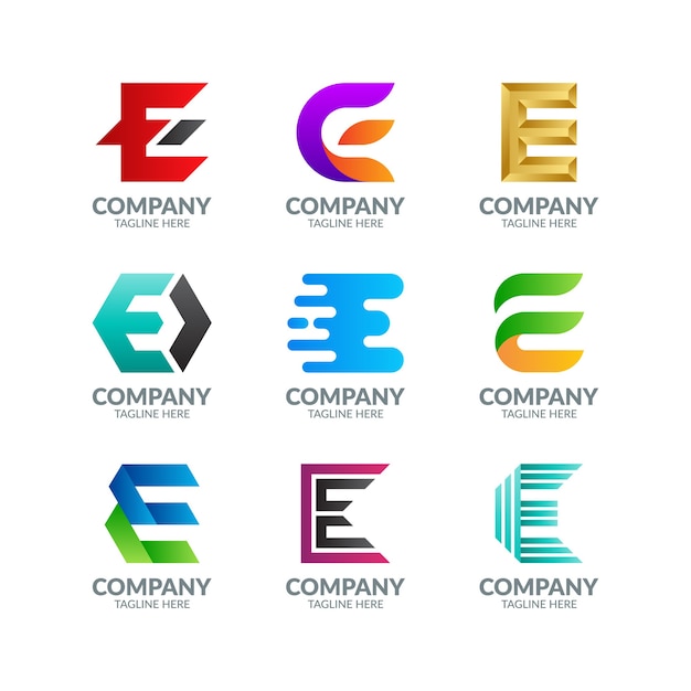 Modern Colorful Letter E Logo Collection