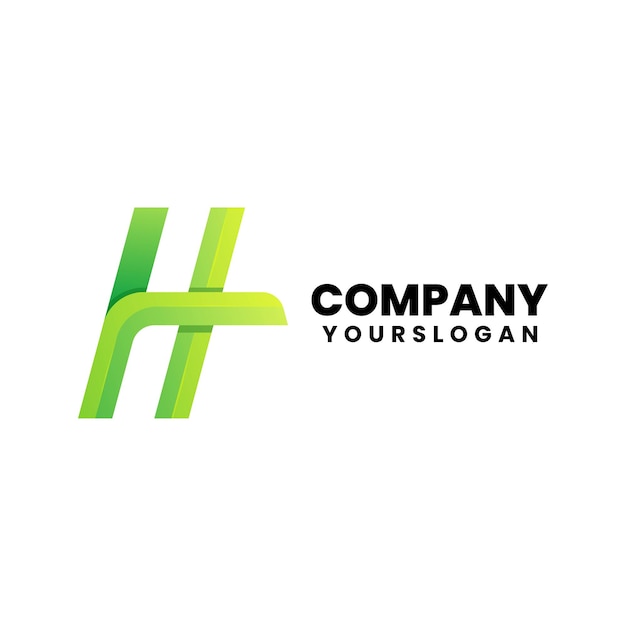 Современный красочный дизайн логотипа буквы h