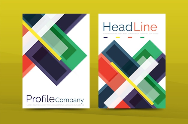 Modern colorful line composition designs