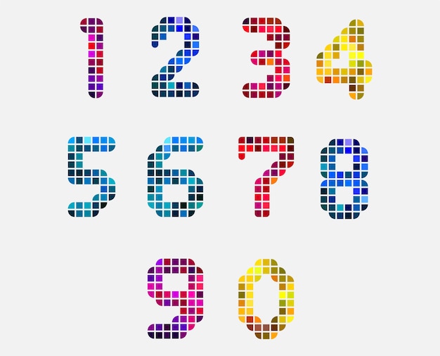 modern colorful numbers set.