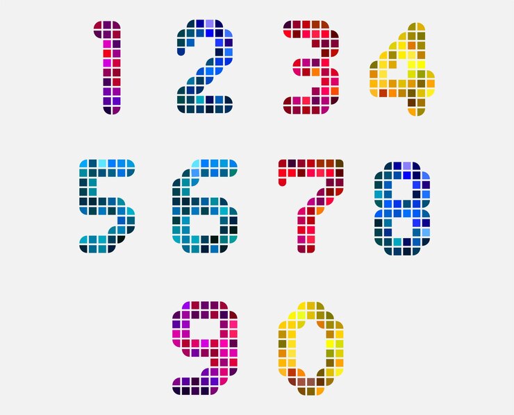 Vector モダンなカラフルな数字が設定されています。
