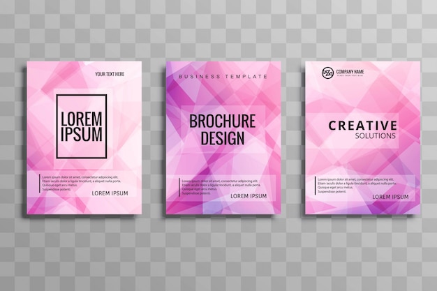 Modern colorful polygon business brochure template set