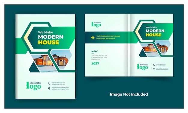 Modern and colorful real estate business brochure cover design template